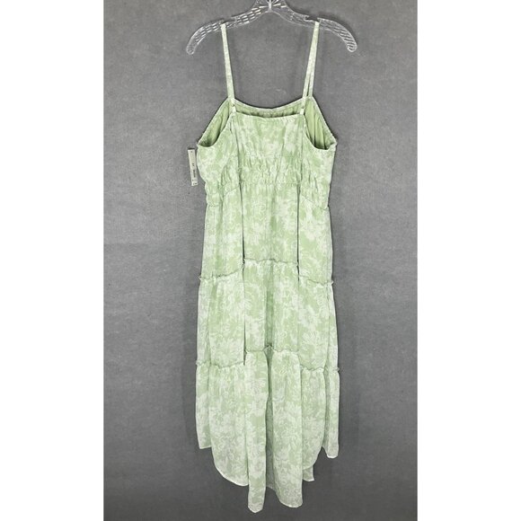 No Boundaries Dress Women 2XL Floral Mint Green Tiered Lined Flowy Fairy - Picture 2 of 15